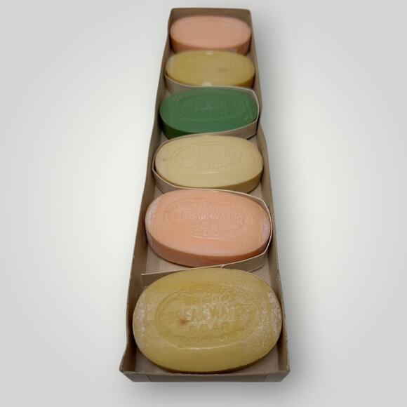 Vtg 1940s Breakwater Soap Cold Cream and Lanolin Soap Bar Set 6 Full Size - Picture 9 of 9